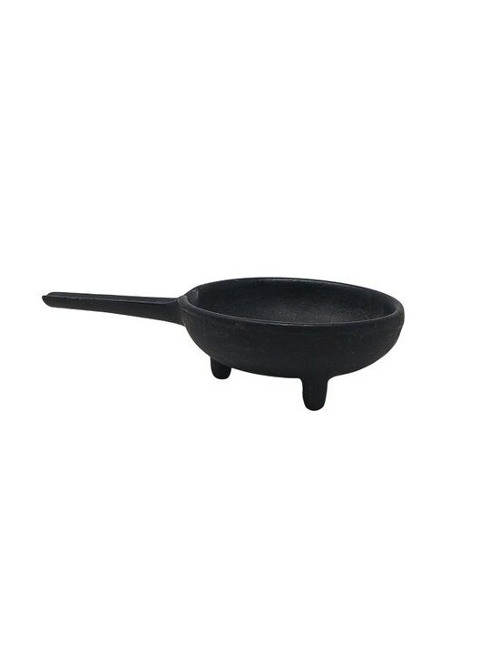 None Other - Ashtray Cast Iron Miniature  3 Footed Spider Pot 4.75" Long W/Handle VTG #WS-3